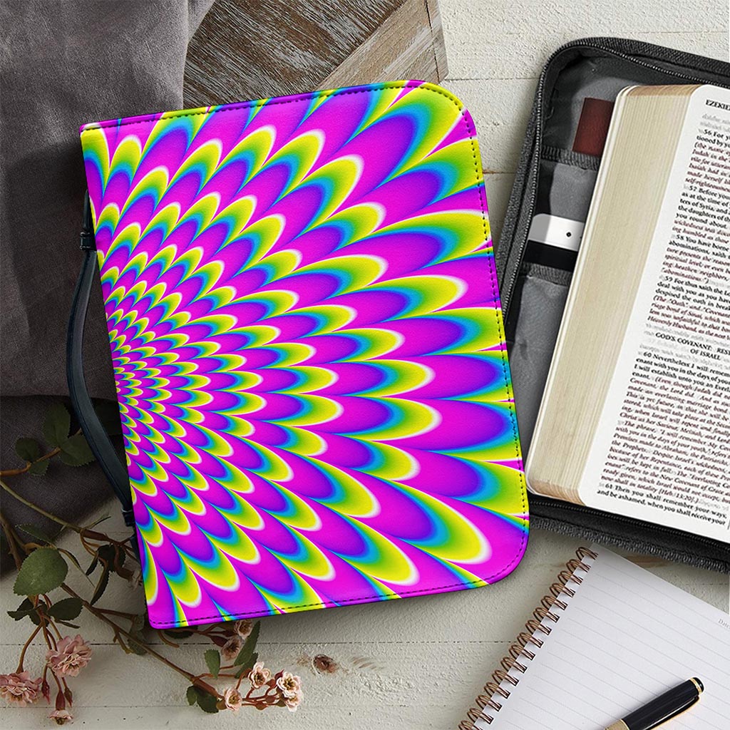 Green Wave Moving Optical Illusion Leather Bible Cover
