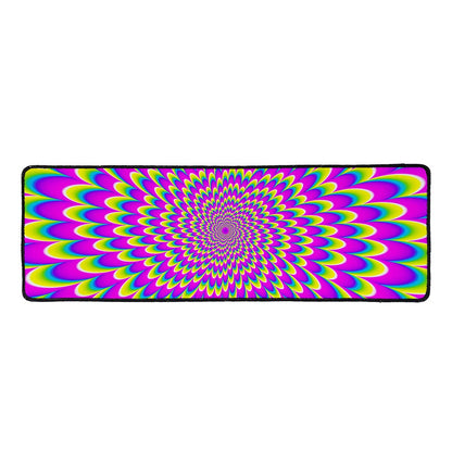Green Wave Moving Optical Illusion Long Kitchen Mat