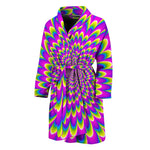 Green Wave Moving Optical Illusion Men's Bathrobe