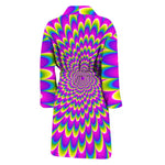 Green Wave Moving Optical Illusion Men's Bathrobe