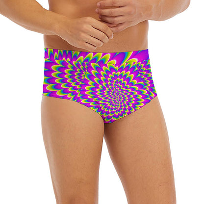 Green Wave Moving Optical Illusion Men's Briefs