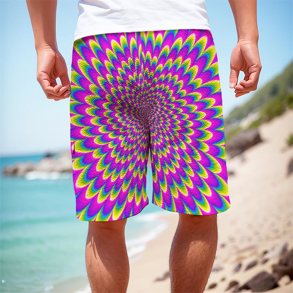 Green Wave Moving Optical Illusion Men's Cargo Shorts