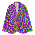 Green Wave Moving Optical Illusion Men's Cotton Blazer