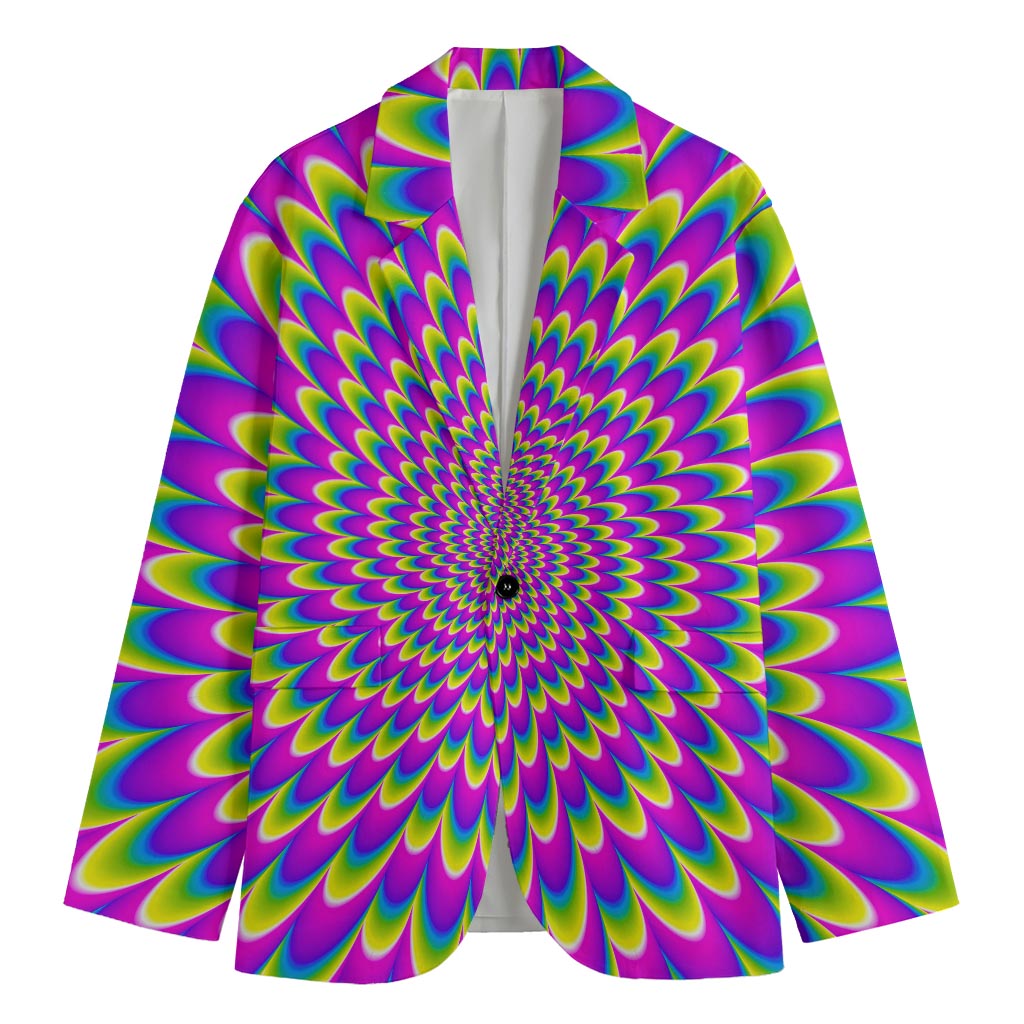 Green Wave Moving Optical Illusion Men's Cotton Blazer