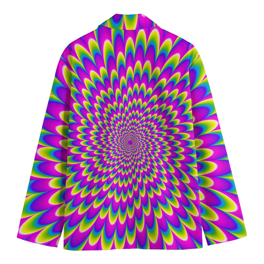 Green Wave Moving Optical Illusion Men's Cotton Blazer