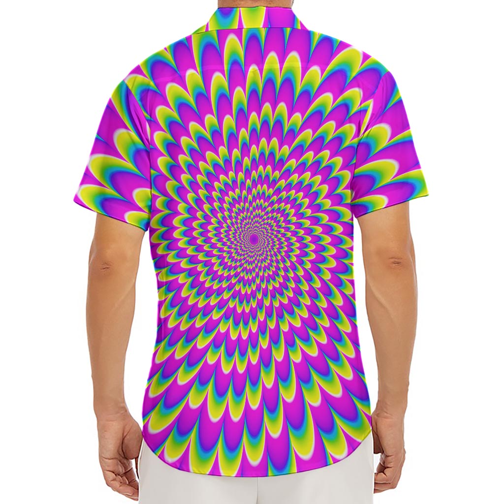 Green Wave Moving Optical Illusion Men's Deep V-Neck Shirt