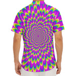 Green Wave Moving Optical Illusion Men's Deep V-Neck Shirt