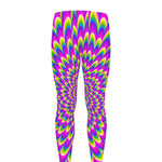 Green Wave Moving Optical Illusion Men's leggings
