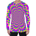 Green Wave Moving Optical Illusion Men's Long Sleeve T-Shirt