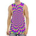 Green Wave Moving Optical Illusion Men's Muscle Tank Top