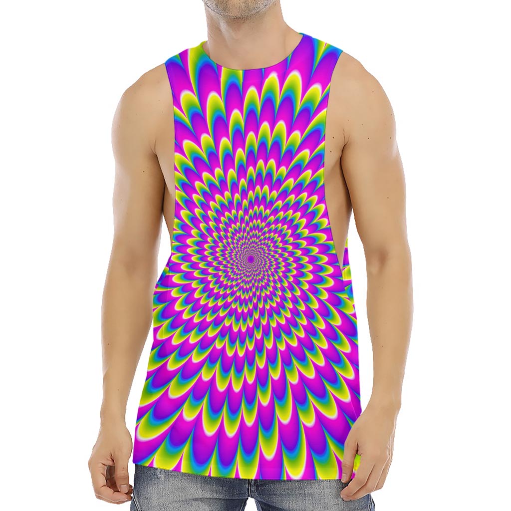 Green Wave Moving Optical Illusion Men's Muscle Tank Top
