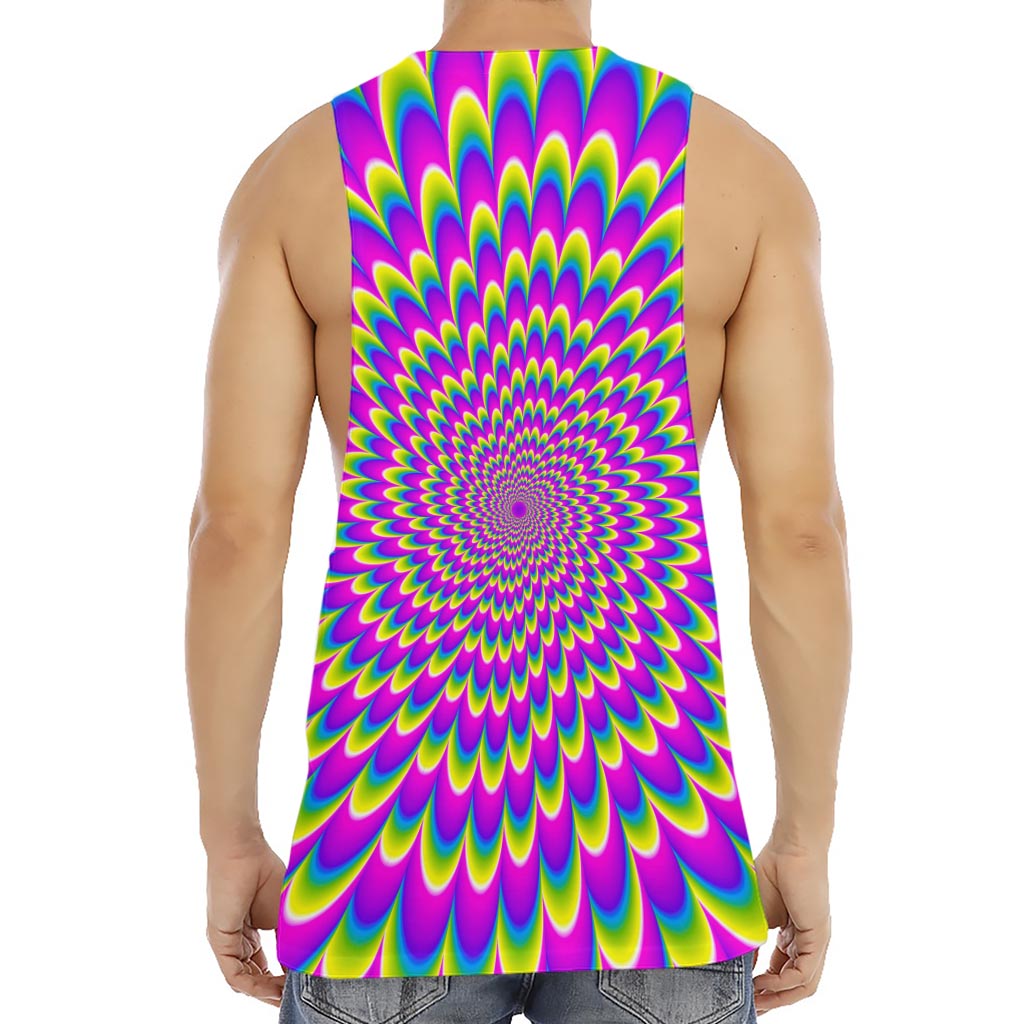 Green Wave Moving Optical Illusion Men's Muscle Tank Top