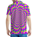 Green Wave Moving Optical Illusion Men's Polo Shirt