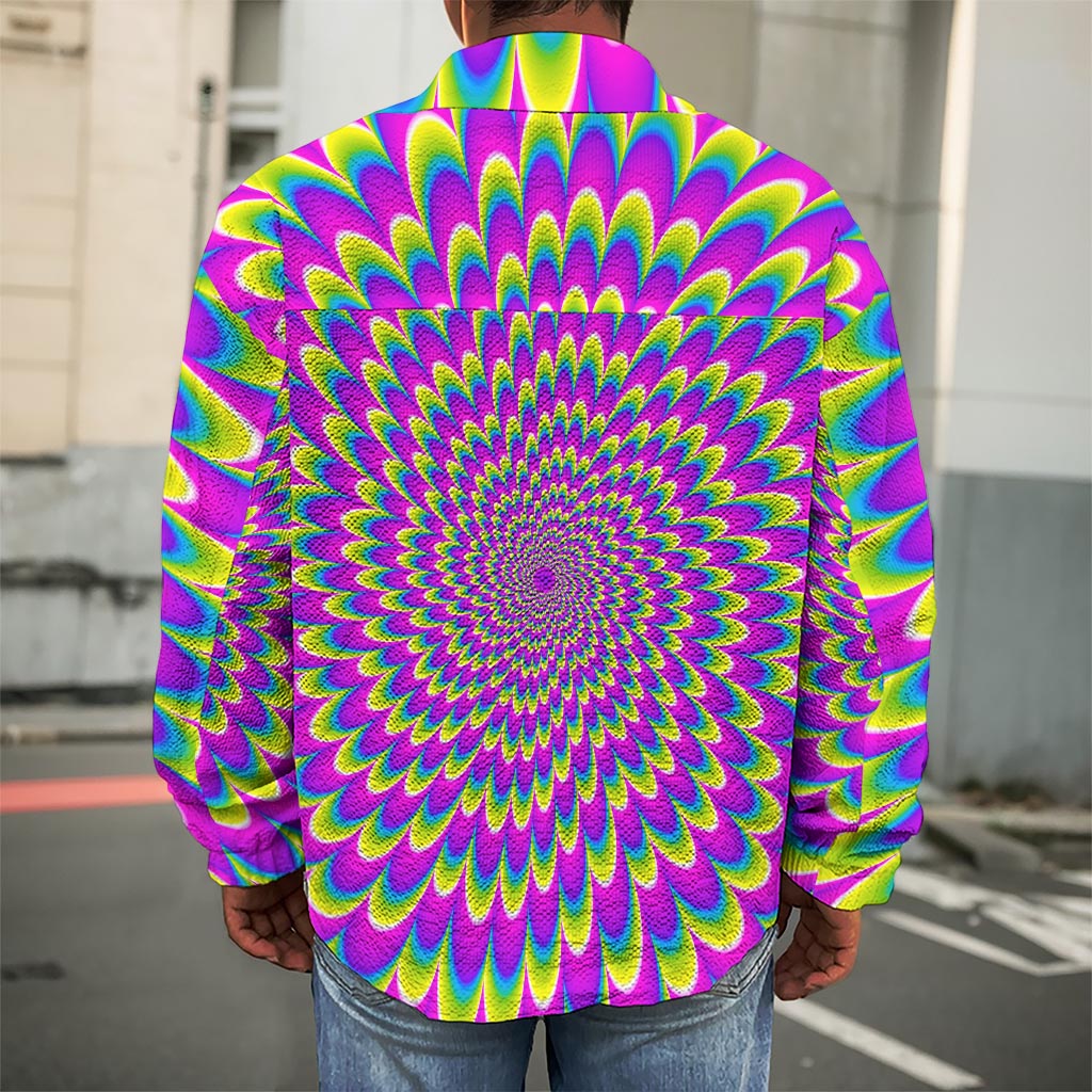 Green Wave Moving Optical Illusion Men's Shirt Jacket