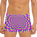 Green Wave Moving Optical Illusion Men's Short Boxer Briefs
