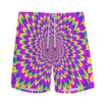 Green Wave Moving Optical Illusion Men's Sports Shorts