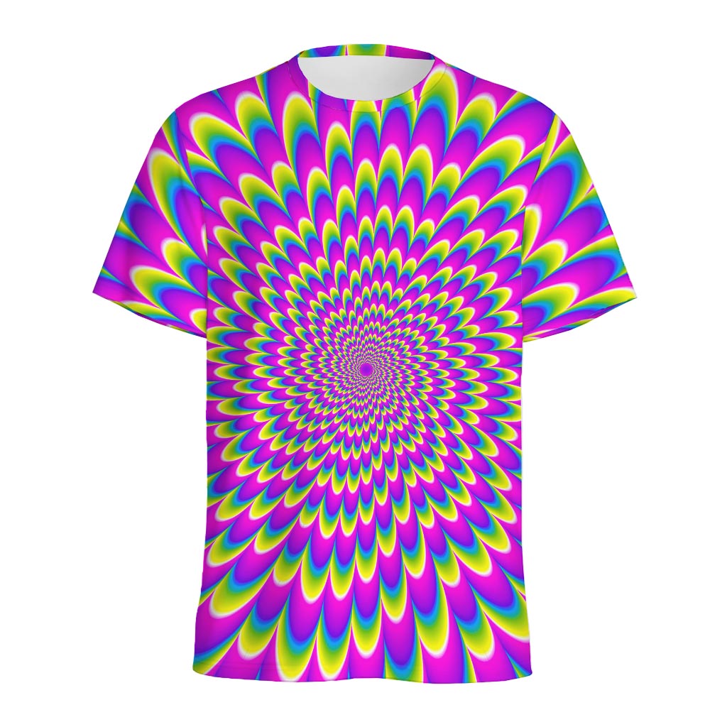 Green Wave Moving Optical Illusion Men's Sports T-Shirt