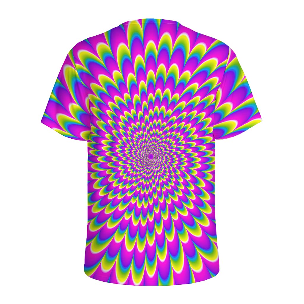 Green Wave Moving Optical Illusion Men's Sports T-Shirt