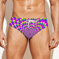 Green Wave Moving Optical Illusion Men's Swim Briefs