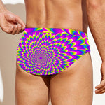 Green Wave Moving Optical Illusion Men's Swim Briefs