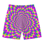 Green Wave Moving Optical Illusion Men's Swim Trunks