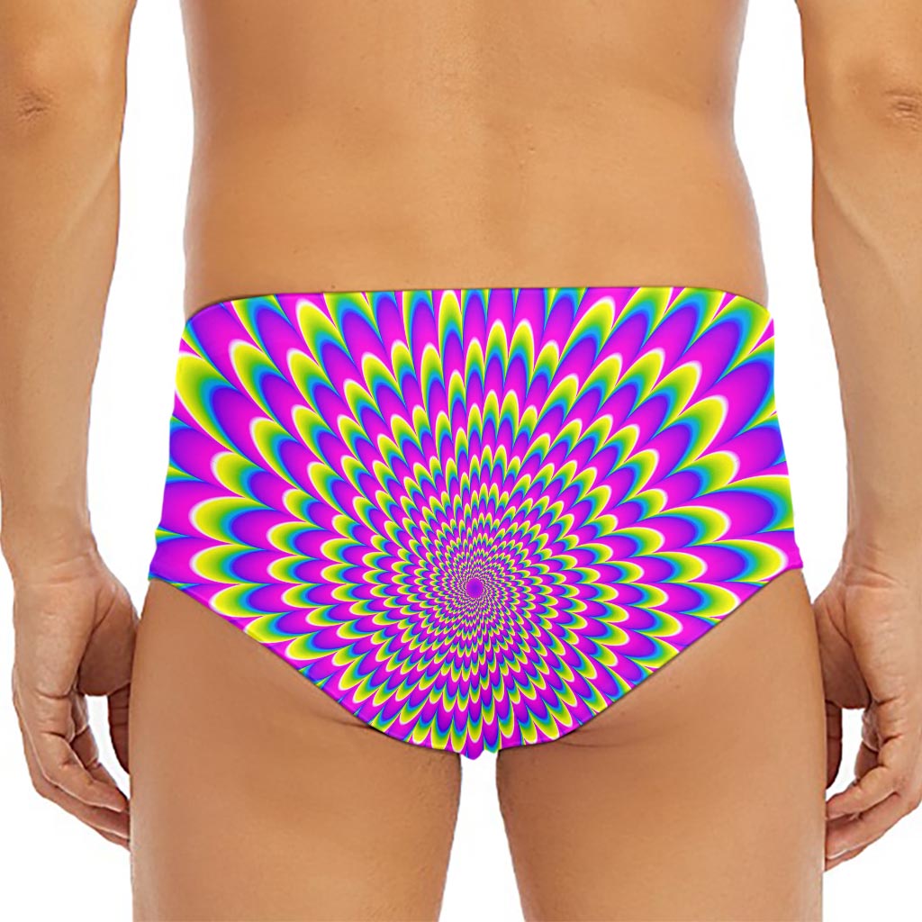 Green Wave Moving Optical Illusion Men's Triangle Swim Briefs