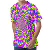 Green Wave Moving Optical Illusion Men's Velvet T-Shirt