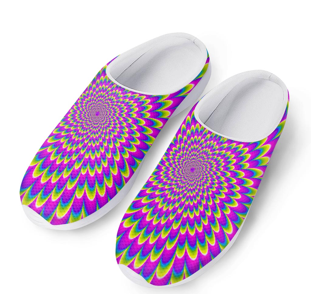 Green Wave Moving Optical Illusion Mesh Casual Shoes