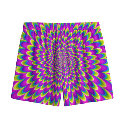 Green Wave Moving Optical Illusion Mesh Shorts