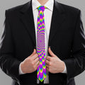 Green Wave Moving Optical Illusion Necktie