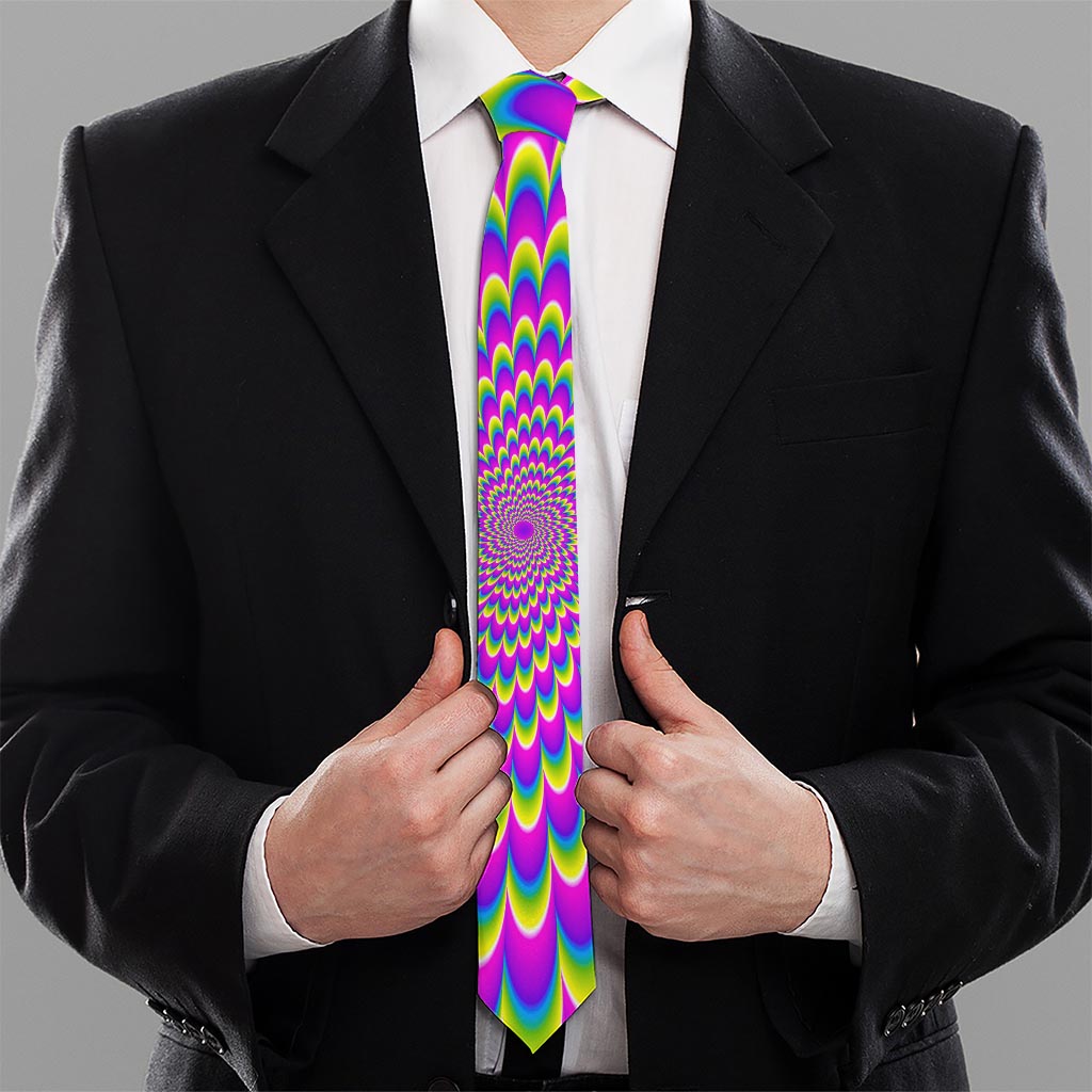 Green Wave Moving Optical Illusion Necktie