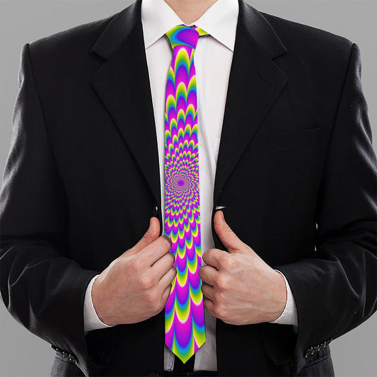 Green Wave Moving Optical Illusion Necktie