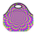 Green Wave Moving Optical Illusion Neoprene Lunch Bag