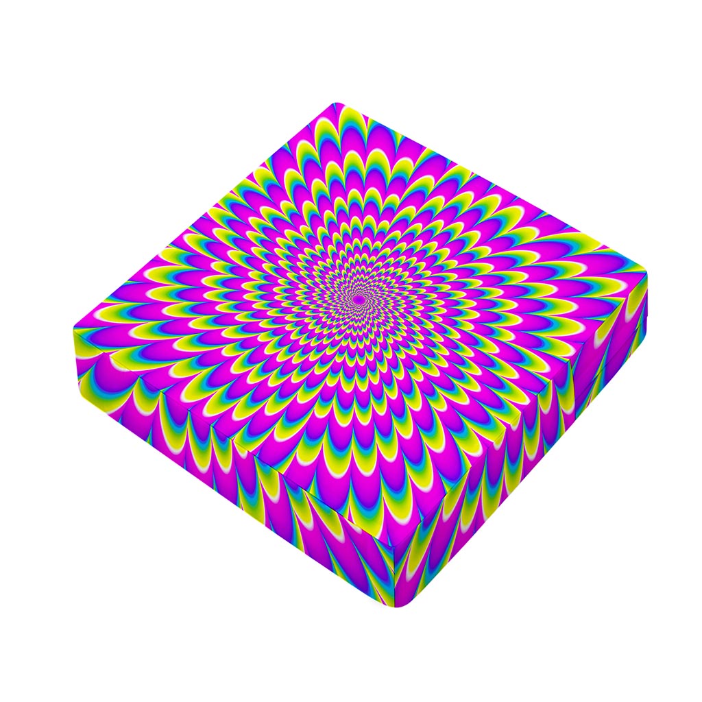 Green Wave Moving Optical Illusion Outdoor Seat Cushion Cover
