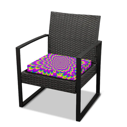 Green Wave Moving Optical Illusion Outdoor Seat Cushion Cover