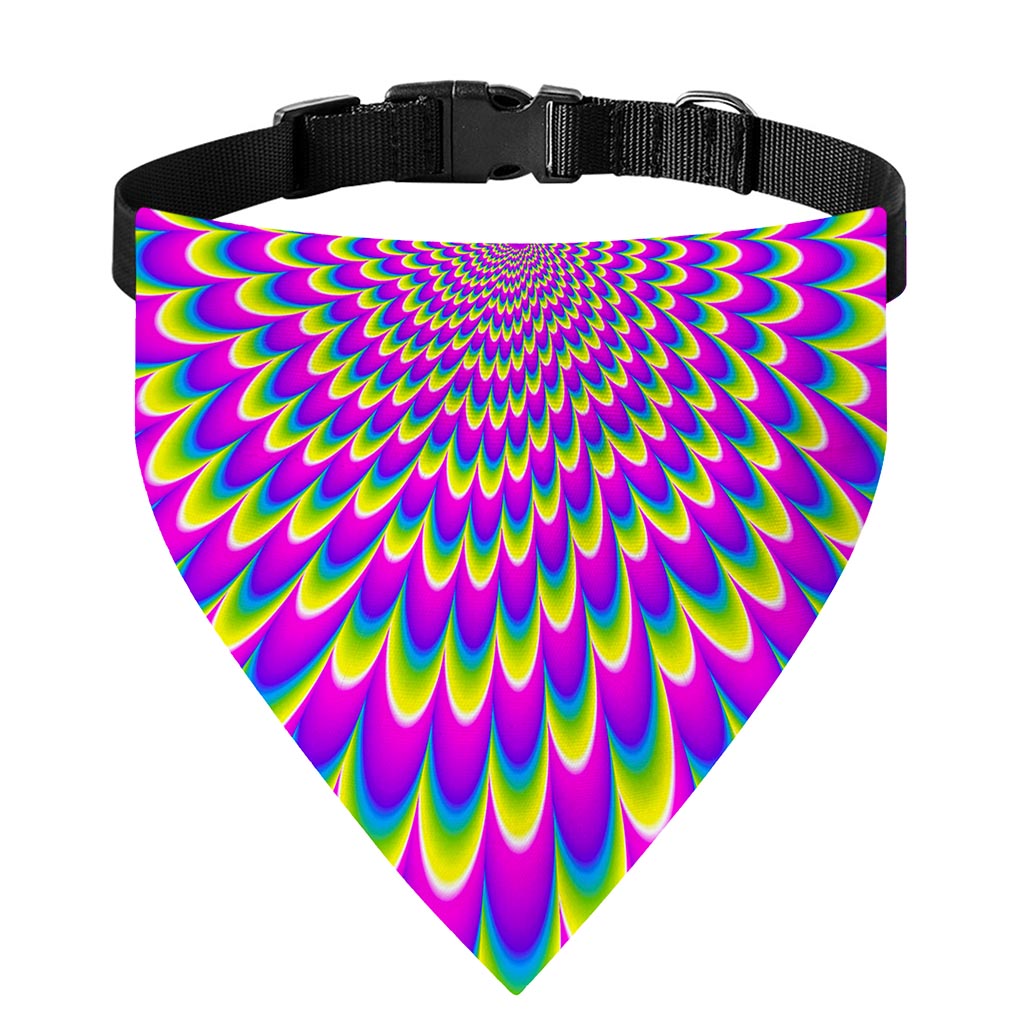 Green Wave Moving Optical Illusion Over The Collar Dog Bandana