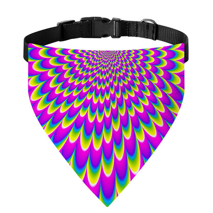 Green Wave Moving Optical Illusion Over The Collar Dog Bandana