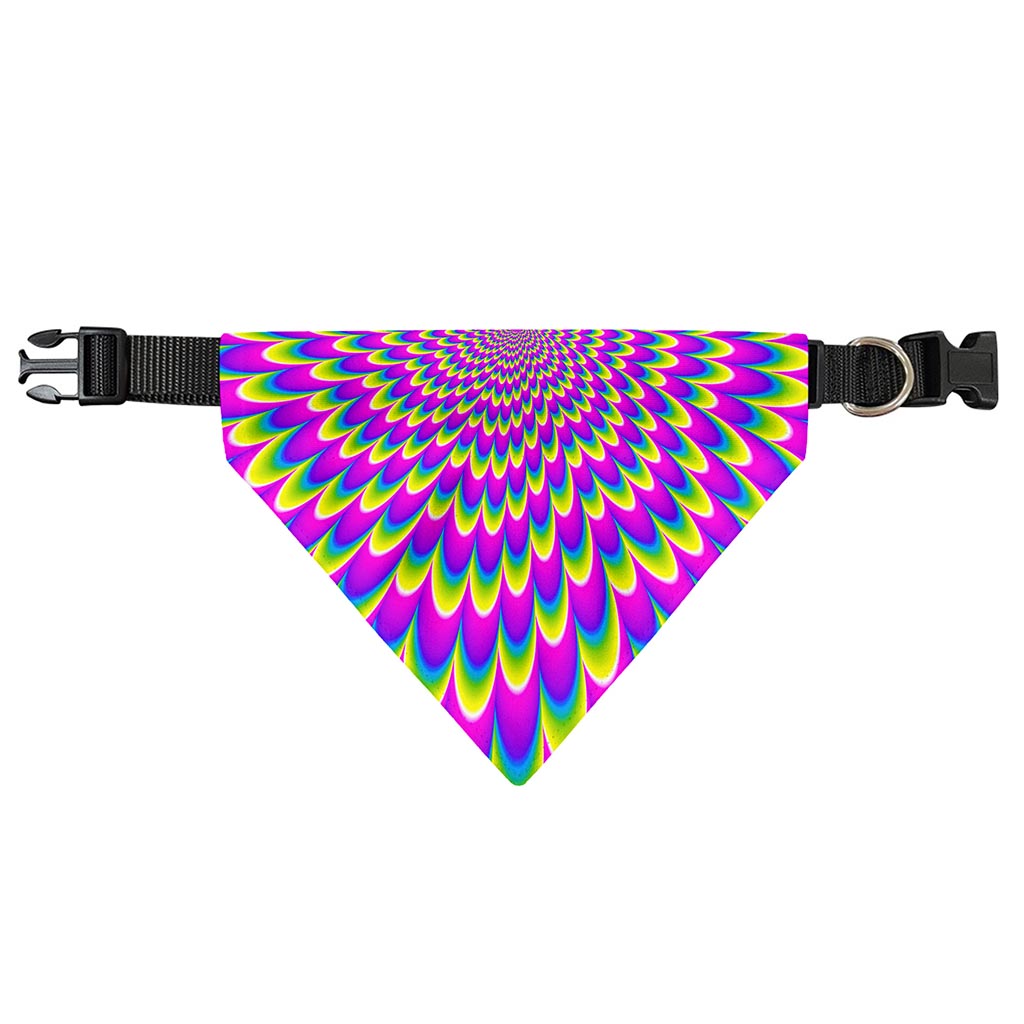 Green Wave Moving Optical Illusion Over The Collar Dog Bandana