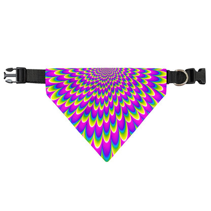 Green Wave Moving Optical Illusion Over The Collar Dog Bandana