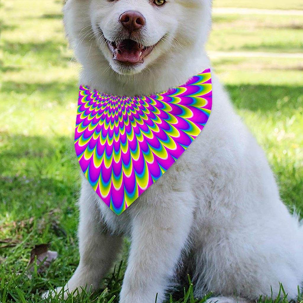 Green Wave Moving Optical Illusion Over The Collar Dog Bandana