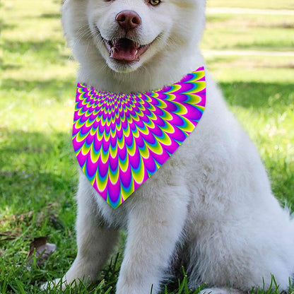 Green Wave Moving Optical Illusion Over The Collar Dog Bandana