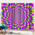 Green Wave Moving Optical Illusion Pencil Pleat Curtains