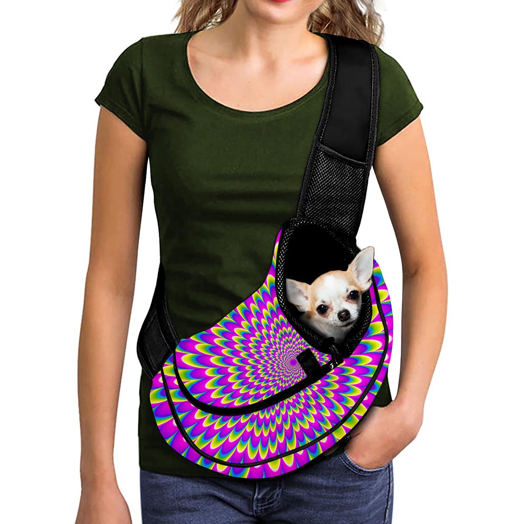 Green Wave Moving Optical Illusion Pet Sling Carrier