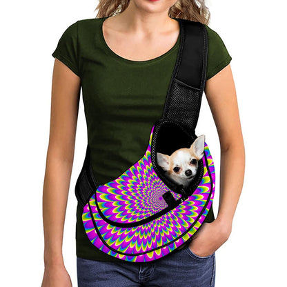 Green Wave Moving Optical Illusion Pet Sling Carrier