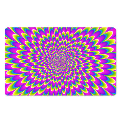 Green Wave Moving Optical Illusion Polyester Doormat