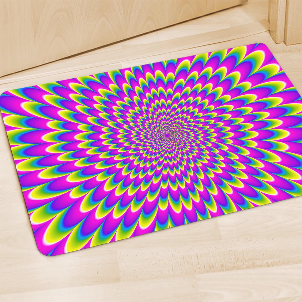 Green Wave Moving Optical Illusion Polyester Doormat