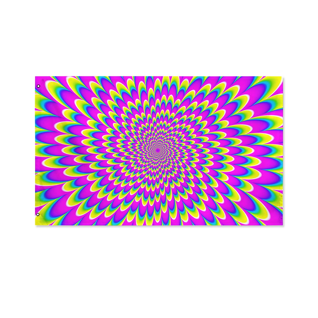 Green Wave Moving Optical Illusion Polyester Flag