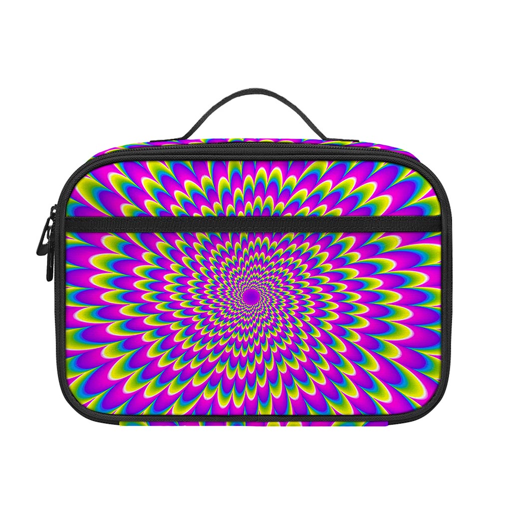 Green Wave Moving Optical Illusion Portable Lunch Bag
