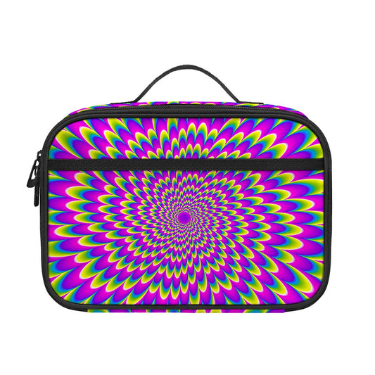Green Wave Moving Optical Illusion Portable Lunch Bag