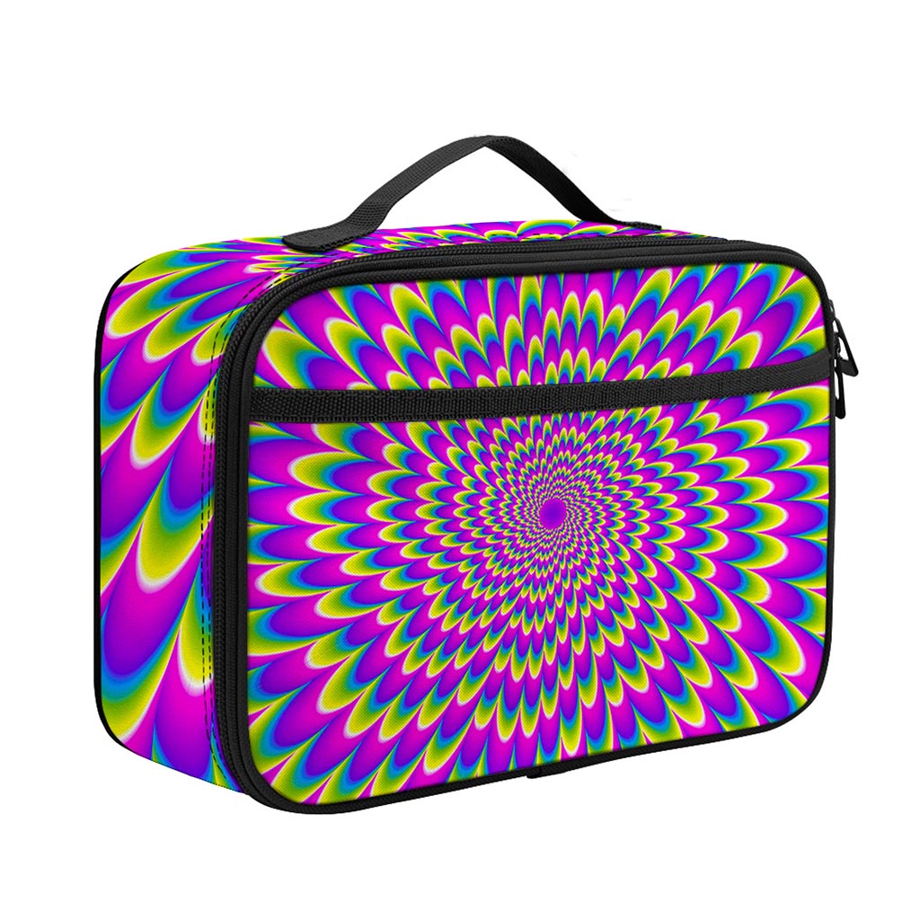 Green Wave Moving Optical Illusion Portable Lunch Bag